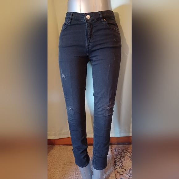 🍒 Zara Woman Medium Rise Slim Fit Jeans - Picture 1 of 12